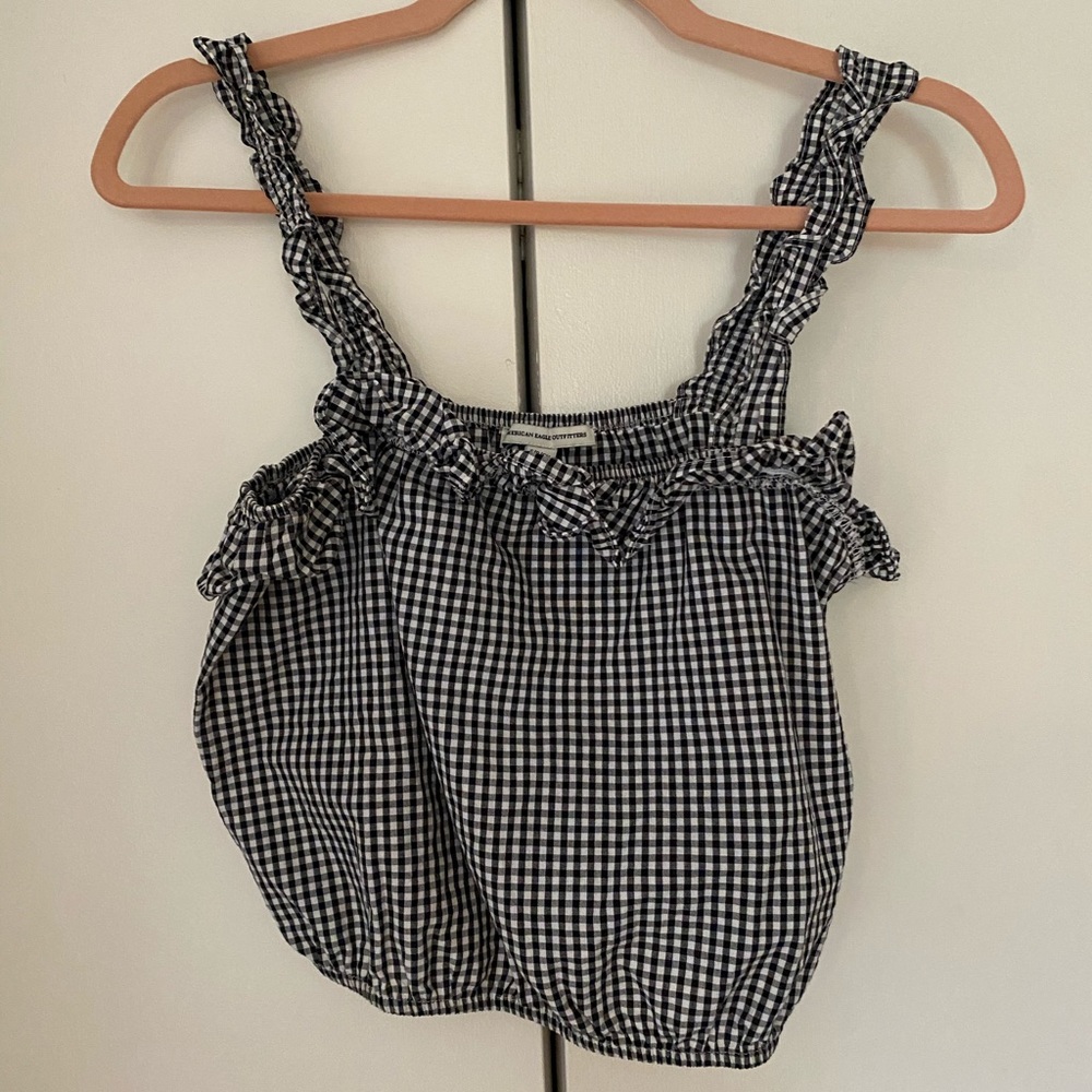 Gingham Cropped Tank Top